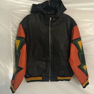 Mtv×Vintage 1992 Yo! MTV Raps Hooded Leather Jacket.
